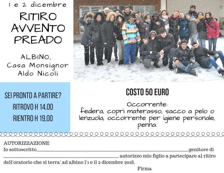 ritiro avvento 2018 preado