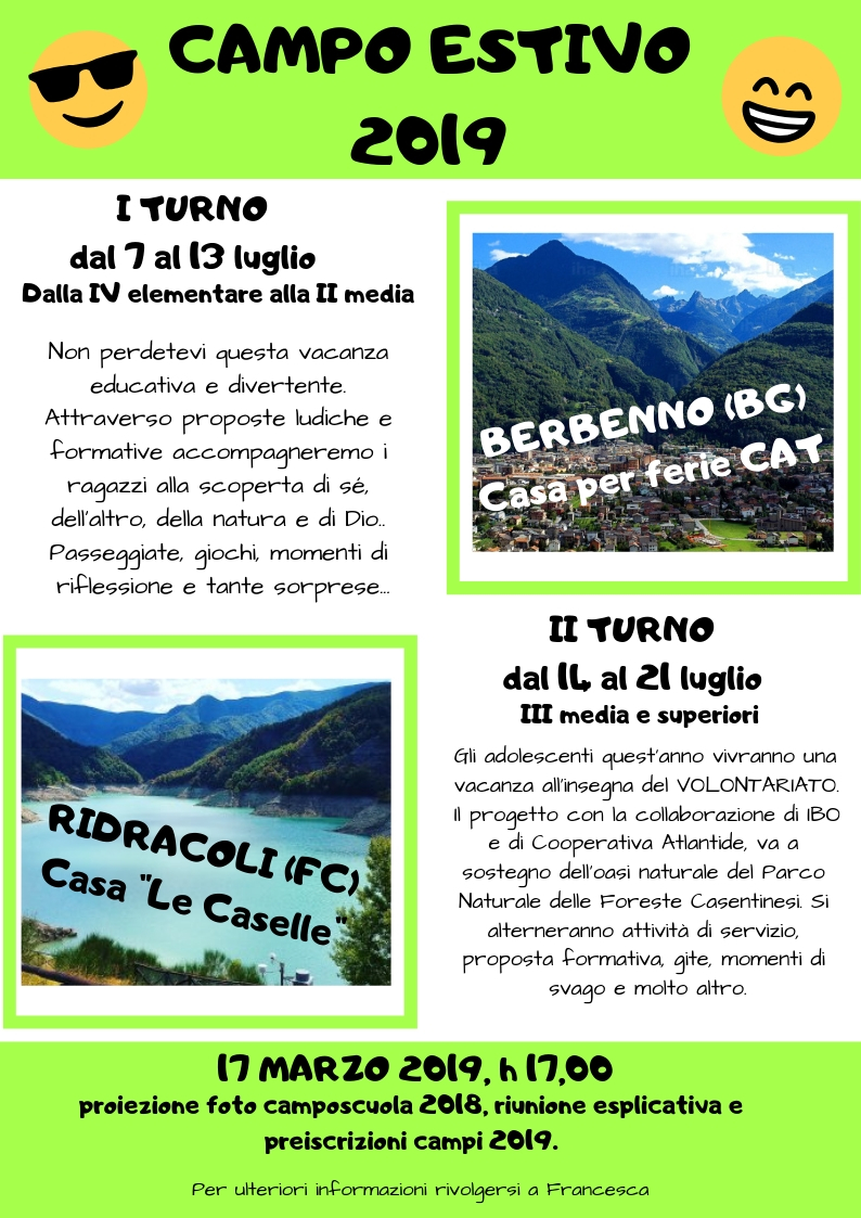 CAMPO ESTIVO 2019 giusto!