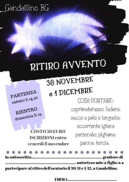 RITIRO AVVENTO PREADOLESCENTI